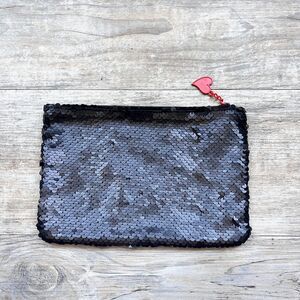 Betty Boop Black Faux Leather Makeup Bag Zip Pouch Cosmetic Organizer Cute